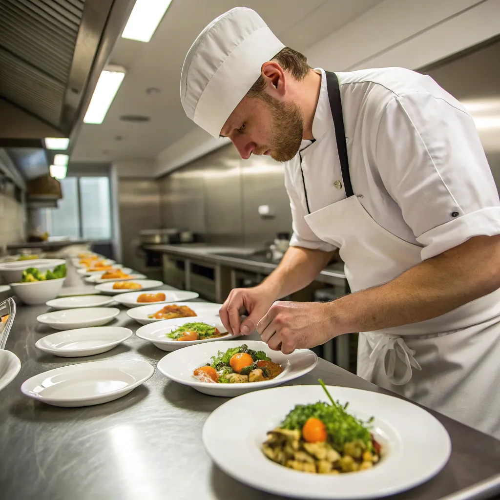 Chef preparing gluten-free dishes